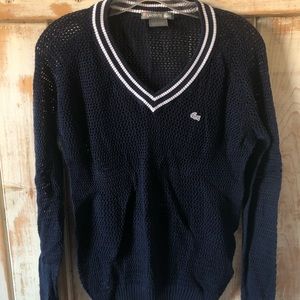 Women’s Lacoste Perforated Navy Sweater